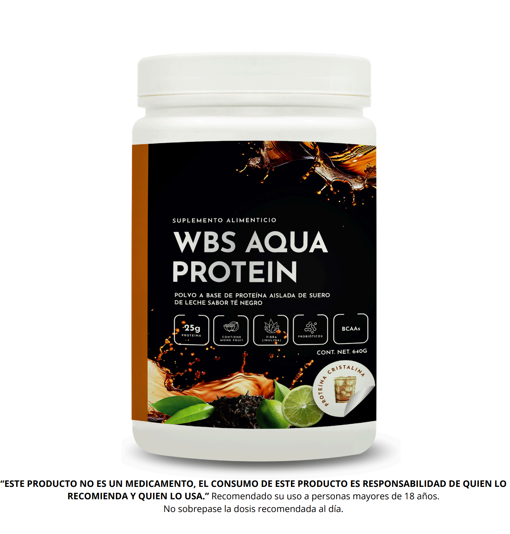 WBS Aqua Protein Iced Tea (Limón con Té Negro)